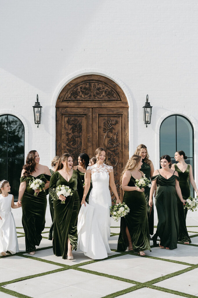 Wedding party with bride at The Grand at Willow Springs